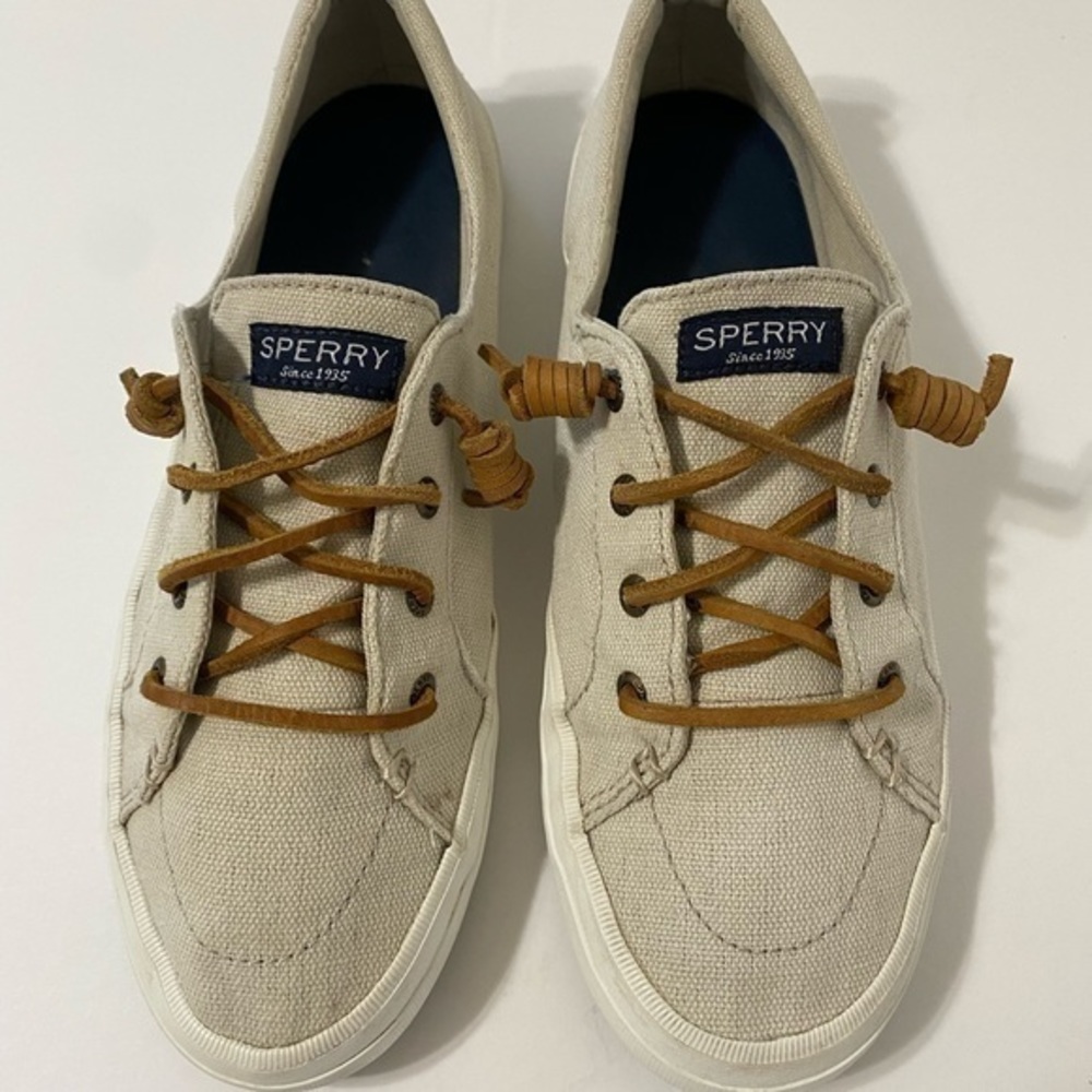 Sperry’s Slip-On Canvas Shoes with Leather Laces - Picture 4 of 11